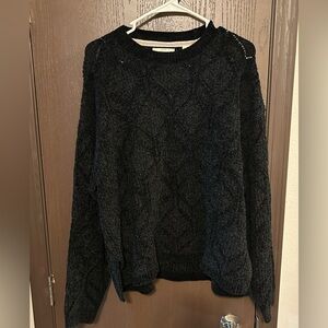 Weatherproof black knit chenille sweater XL